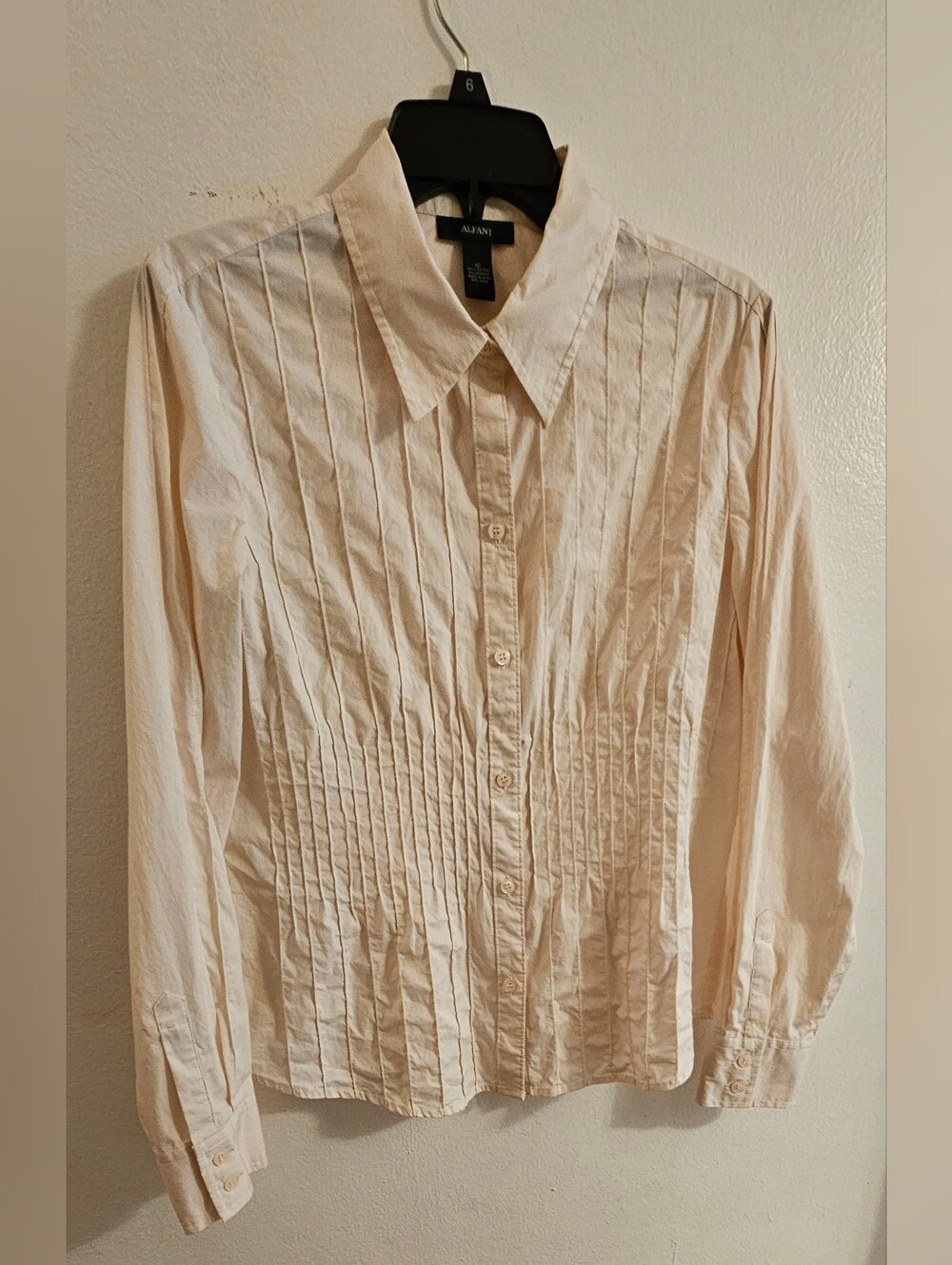 Alfani Blush Pink Pintuck Button-Down Shirt